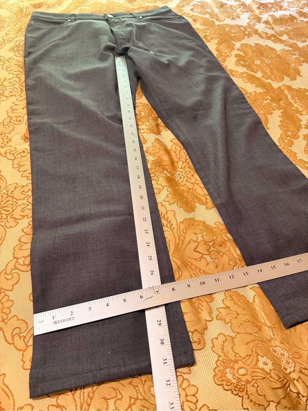 Ermenegildo Zegna Men's Wool Straight Leg 5-Pocket Pants, Dark Gray, Sz 38 x 32 - Picture 14 of 14